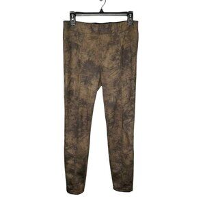 Anthropologie Nori Faux Suede Tie Dye Pants Pull-On Cropped Olive Green Small
